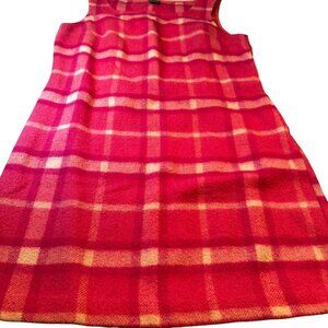 United Colors Benetton Dress Womens Blue Family Italy Wool Windowpane Plaid